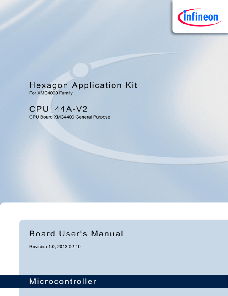 Board User`s Manual "CPU Board XMC4400 General Board User`s Manual "CPU Board XMC4400 General