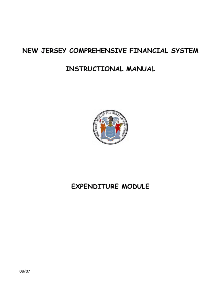 Expenditure Module - State of New Jersey Expenditure Module - State of New Jersey