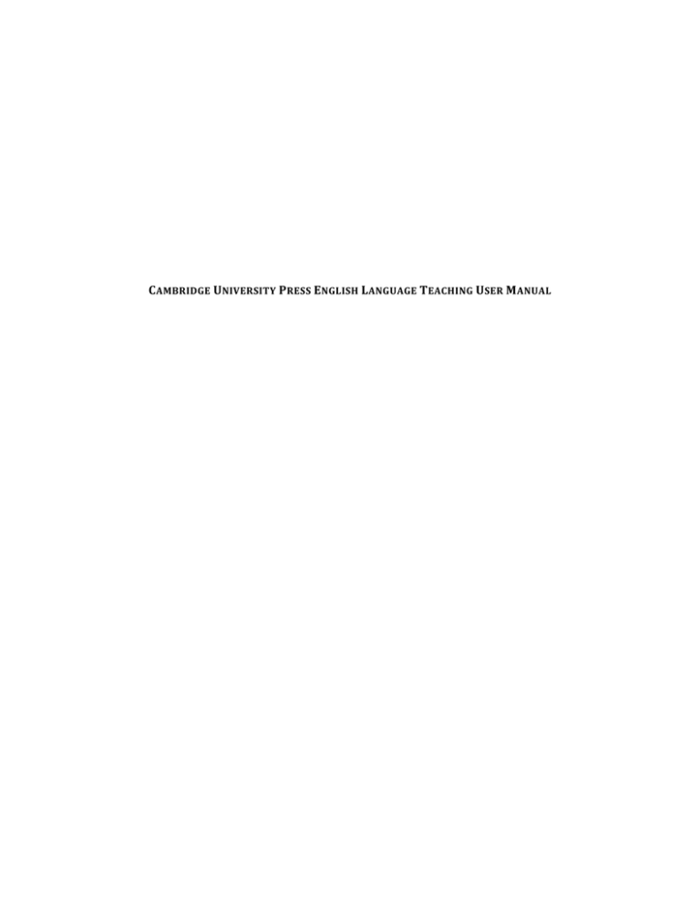 Administrator Guide - the Cambridge Learning Management System Administrator Guide - the Cambridge Learning Management System