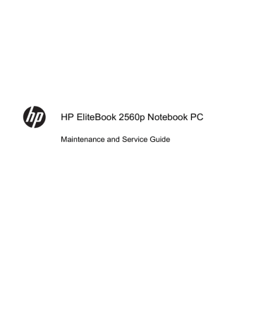 HP Elitebook 2560P Maintenance and Service Guide | Manualzz