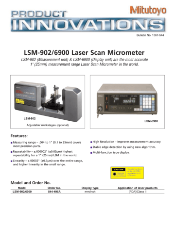 LSM-902/6900 Laser Scan Micrometer | Manualzz