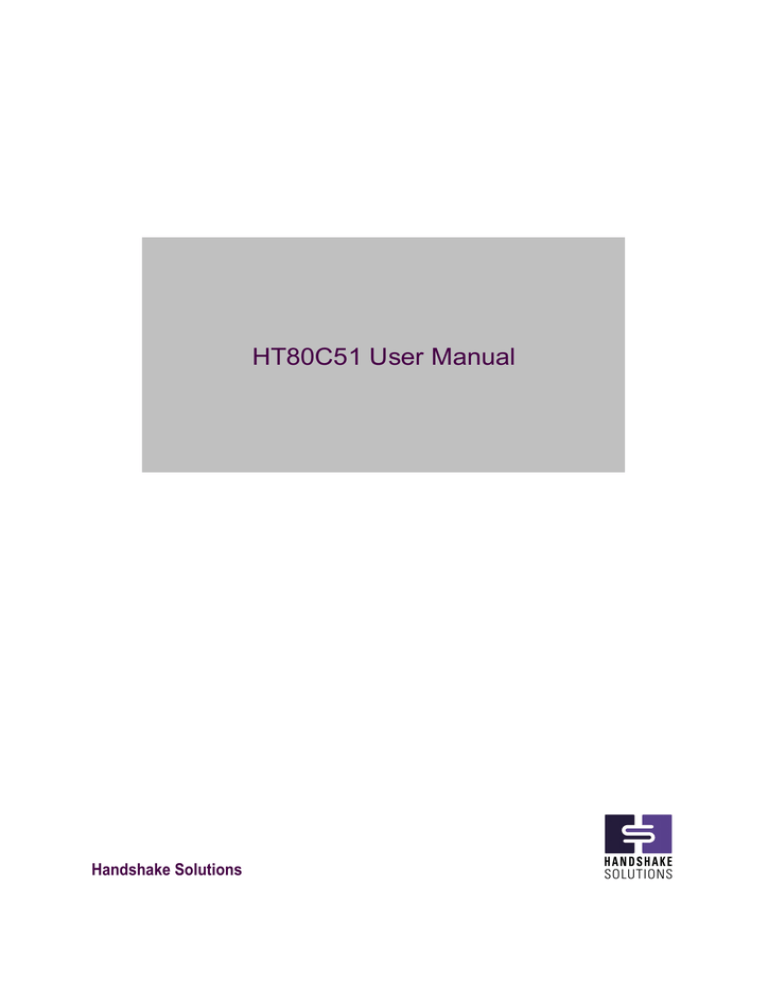 Handshake HT80C51 User`s Manual Handshake HT80C51 User`s Manual
