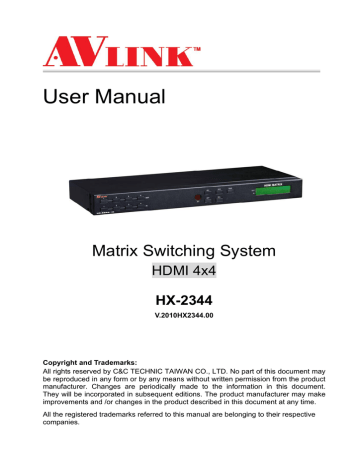 AVLink HX-2344 User manual | Manualzz