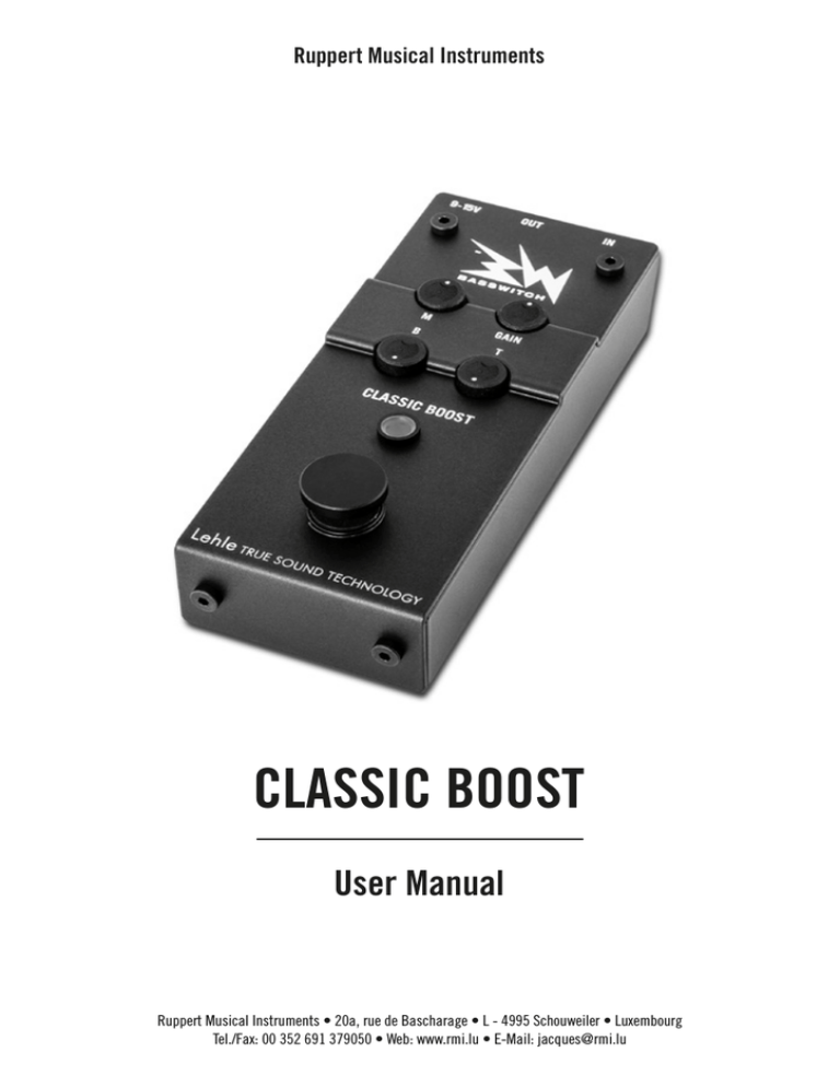 Basswitch Classic Boost Manual Basswitch Classic Boost Manual