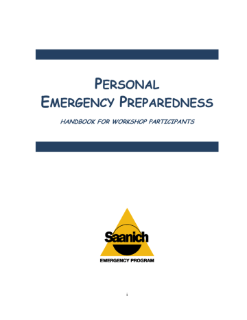 PERSONAL EMERGENCY PREPAREDNESS PERSONAL EMERGENCY PREPAREDNESS