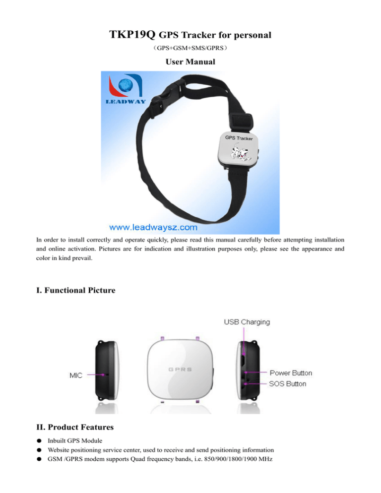 TKP19Q GPS Tracker for personal TKP19Q GPS Tracker for personal