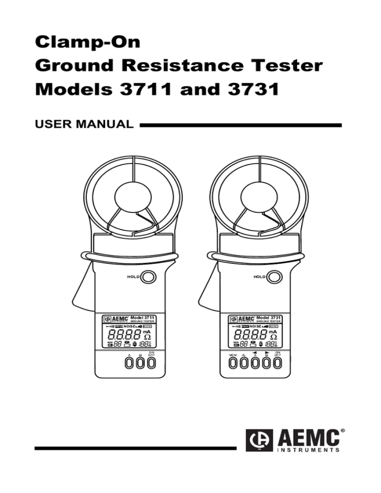 Clamp-On Ground Resistance Tester Models 3711 - Cole Clamp-On Ground Resistance Tester Models 3711 - Cole