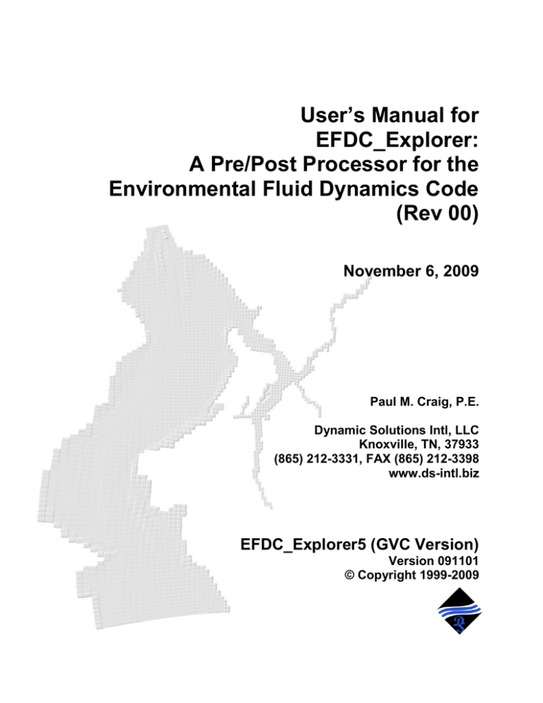 EFDC_Explorer3 Users Guide - CEFD EFDC_Explorer3 Users Guide - CEFD