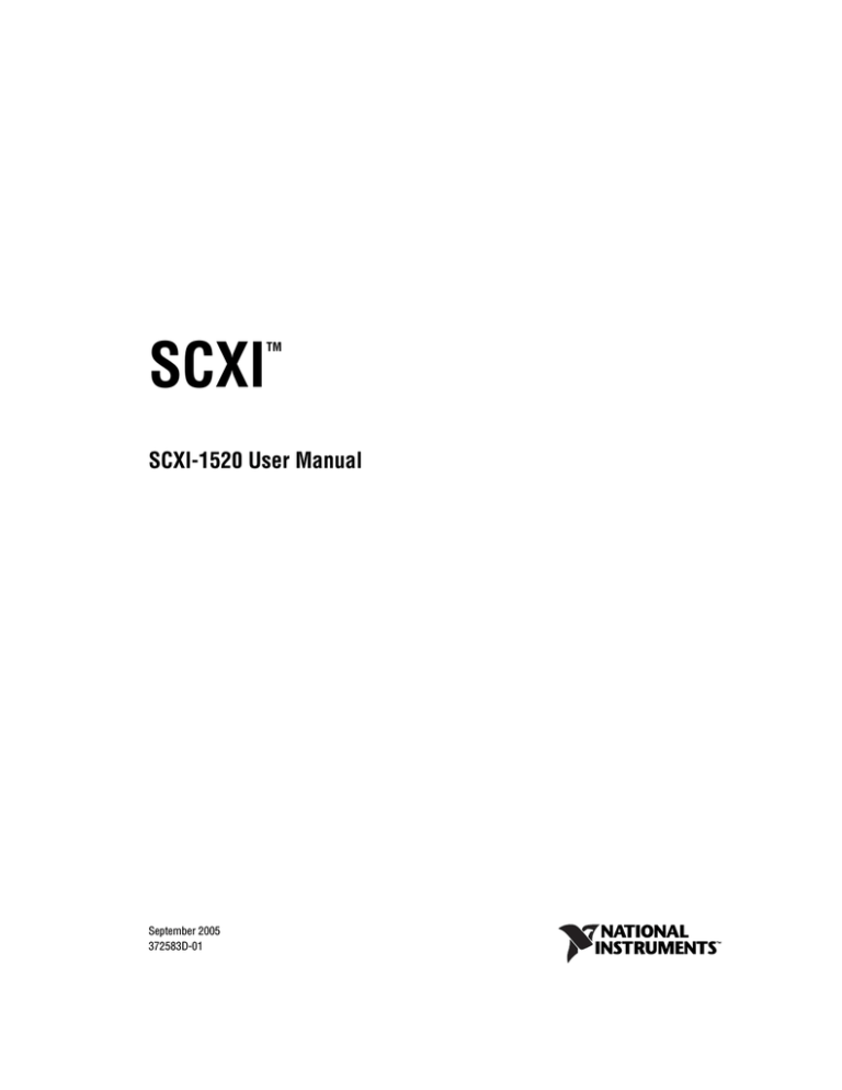 SCXI-1520 User Manual SCXI-1520 User Manual