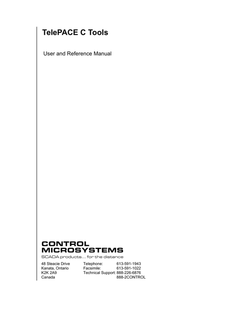TelePACE C Tools User Manual TelePACE C Tools User Manual