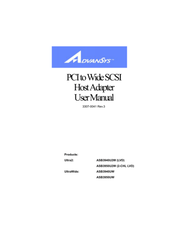 PCI to Wide SCSI Host Adapter User Manual | Manualzz