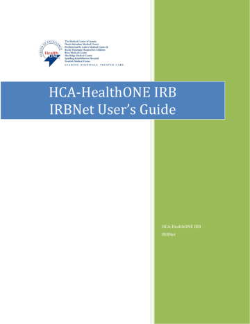 IRBNet User`s Manual IRBNet User`s Manual