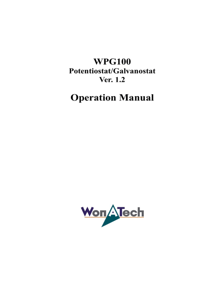 Operation Manual Operation Manual