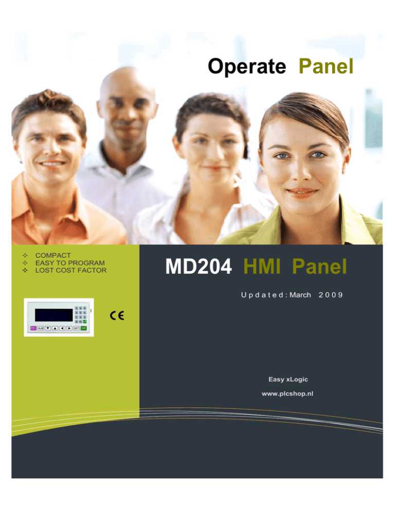 Operate Panel MD204 HMI Panel Operate Panel MD204 HMI Panel