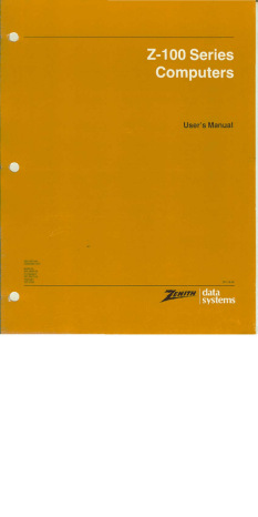 Zenith Z-100 Series User manual Zenith Z-100 Series User manual