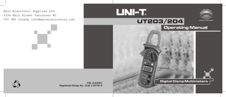 User Manual - Electronics User Manual - Electronics