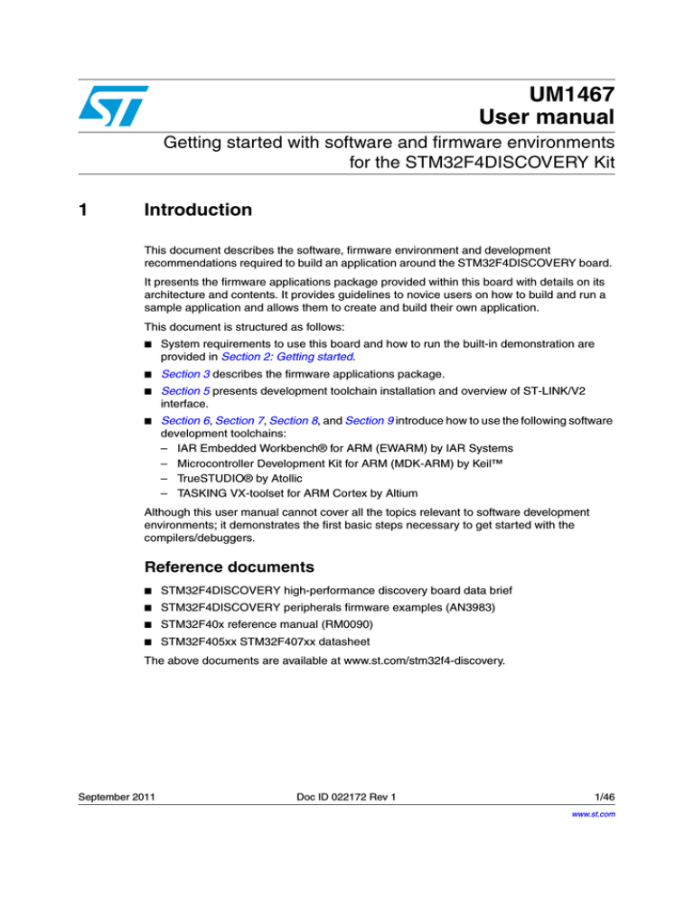 UM1467 User manual - STMicroelectronics UM1467 User manual - STMicroelectronics