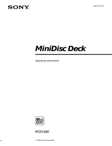 MDS-S40 - MiniDisc Community Page MDS-S40 - MiniDisc Community Page