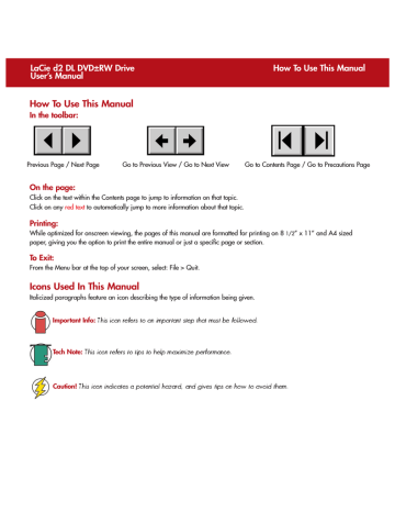 LaCie d2 DVD±RW CD/DVD/Blu-rayÄltere Produkte User manual | Manualzz LaCie d2 DVD±RW CD/DVD/Blu-rayÄltere Produkte User manual | Manualzz