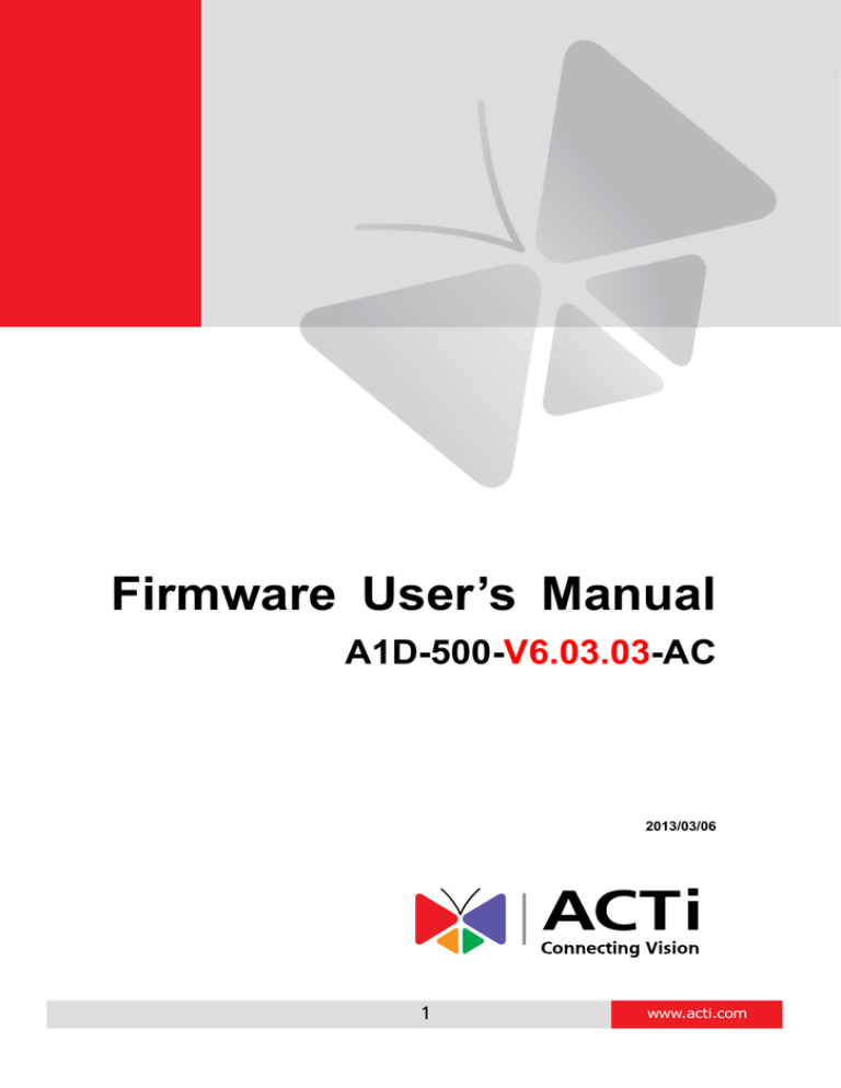 Firmware User`s Manual Firmware User`s Manual
