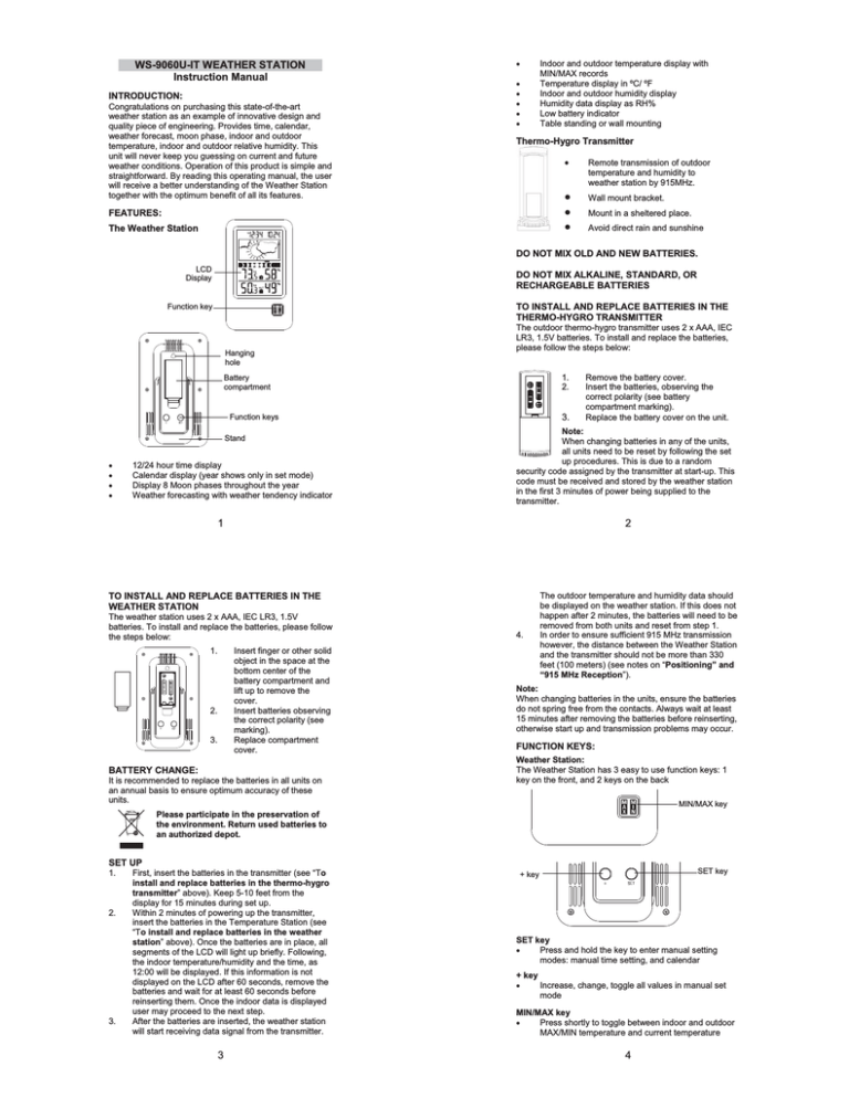 Operating Manual for Weather Forecaster Operating Manual for Weather Forecaster