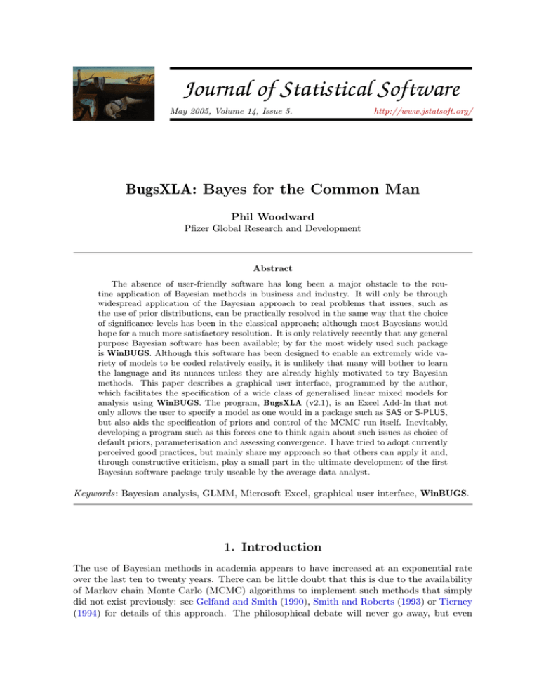 BugsXLA: Bayes for the Common Man BugsXLA: Bayes for the Common Man