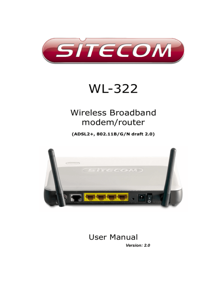 Sitecom WL-322 Owner's manual Sitecom WL-322 Owner's manual