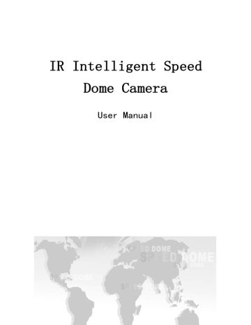 IR Intelligent Speed Dome Camera | Manualzz