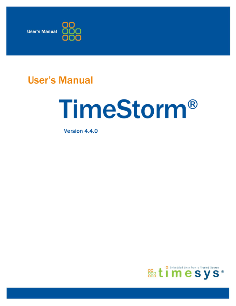 TimeStorm User`s Manual - LinuxLink TimeStorm User`s Manual - LinuxLink