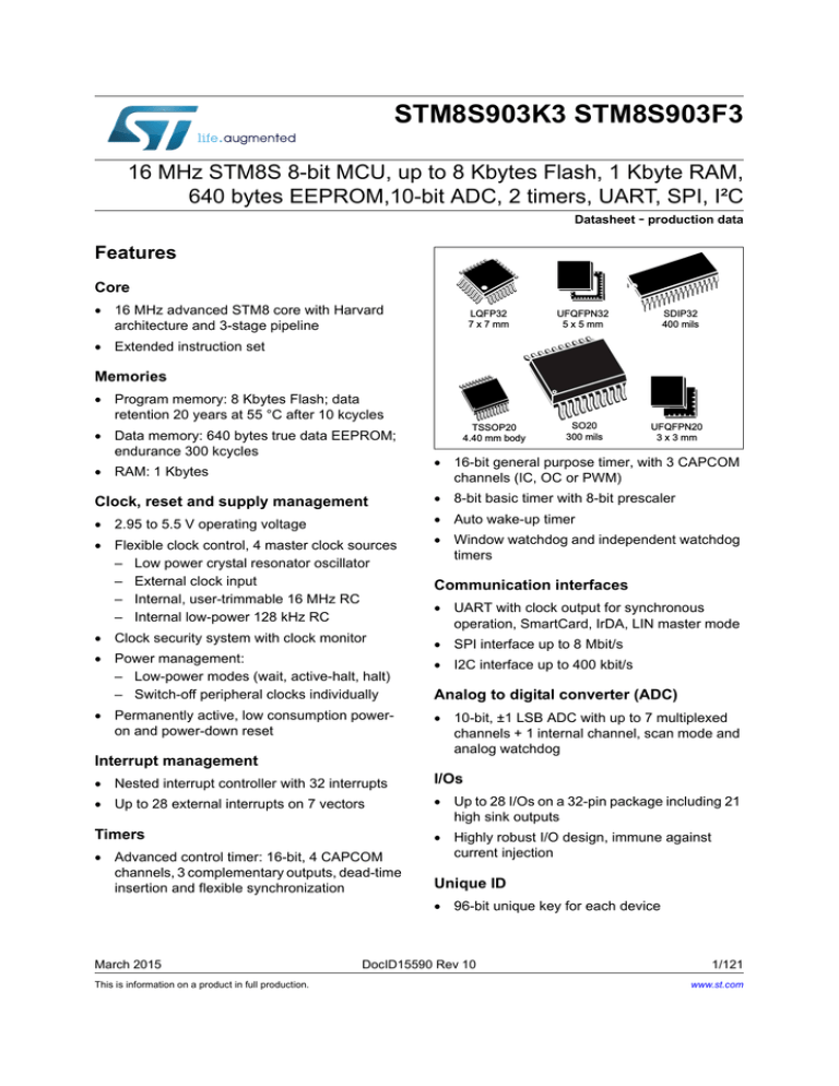 Datasheet - STMicroelectronics Datasheet - STMicroelectronics