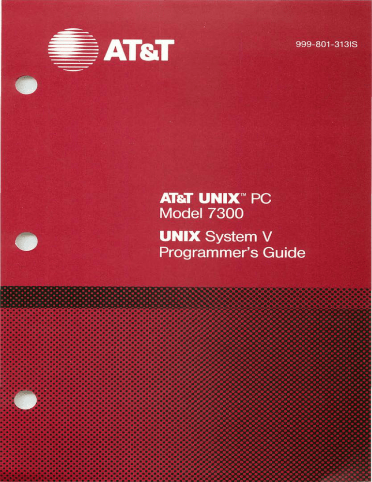 AT&T UNIX™PC Model 7300 Unix System V AT&T UNIX™PC Model 7300 Unix System V