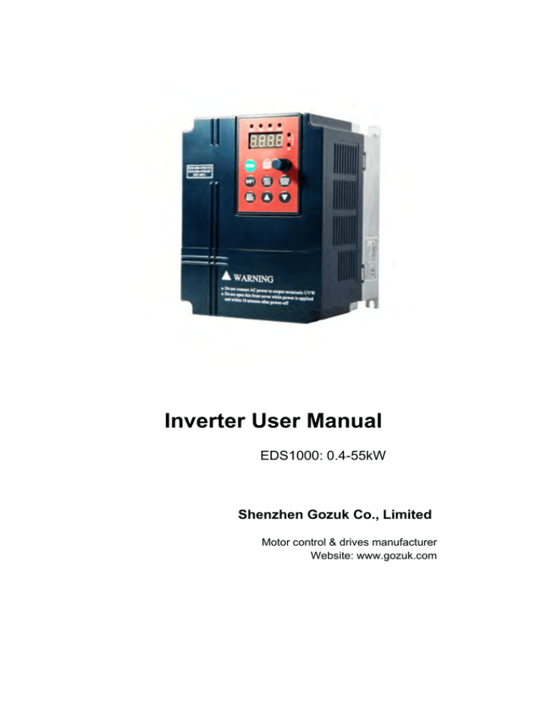 Gozuk EDS1000 inverter user manual Gozuk EDS1000 inverter user manual