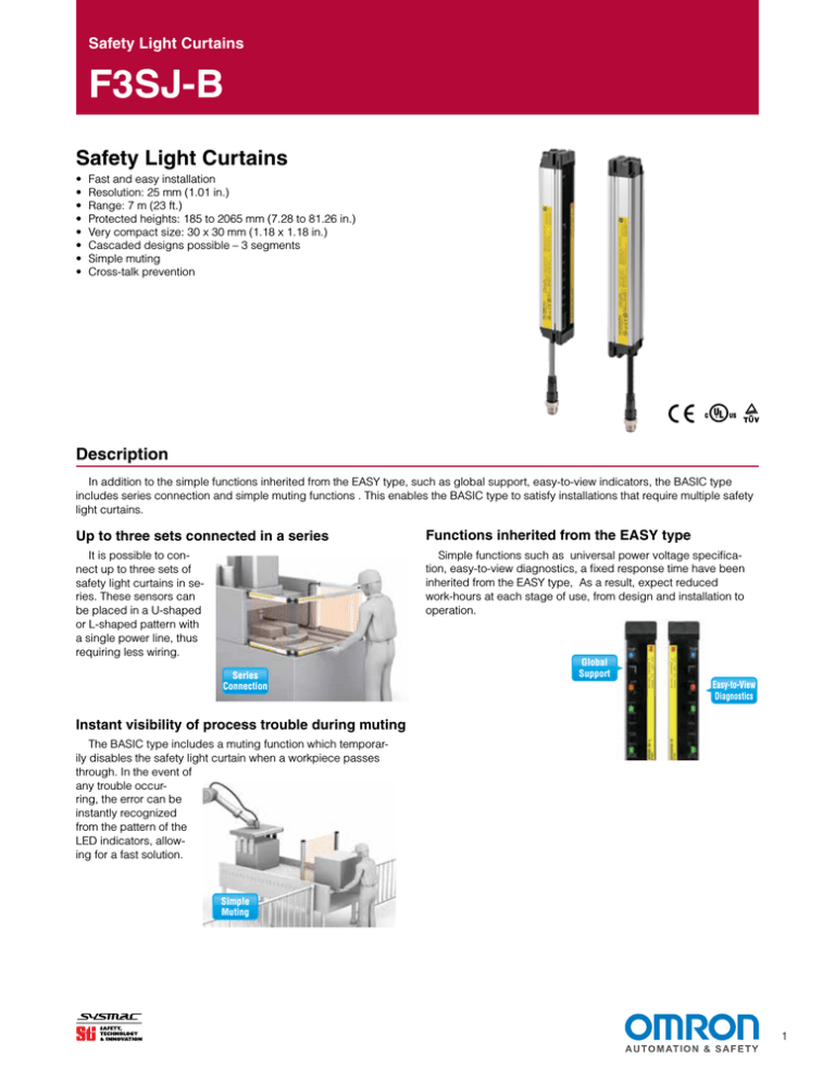Safety Light Curtains F3SJ-B Safety Light Curtains F3SJ-B