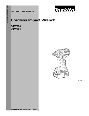 Makita DTW281 Cordless Impact Wrench Instruction manual | Manualzz