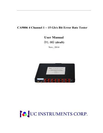 CA9806 4 Channel 1 ~ 15 Gb/s Bit Error Rate Tester User Manual | Manualzz