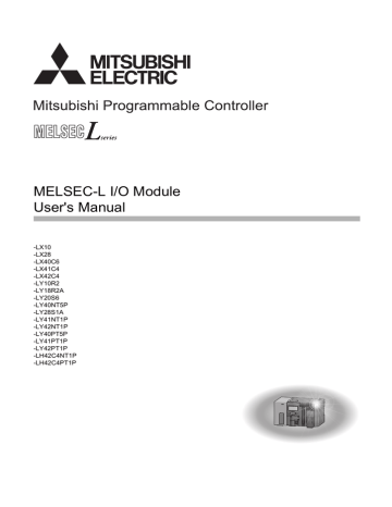 Mitsubishi Electronics | LY20S6 | LY40NT5P | LY18R2A | LY40PT5P | LX40C6 | LY10R2 | LY41NT1P | LX28 | LY42PT1P | LX41C4 | LX10 | LH42C4PT1P | LX42C4 | LY41PT1P | LY28S1A | LY42NT1P | LH42C4NT1P | User manual | MELSEC-L I/O Module User`s Manual | Manualzz