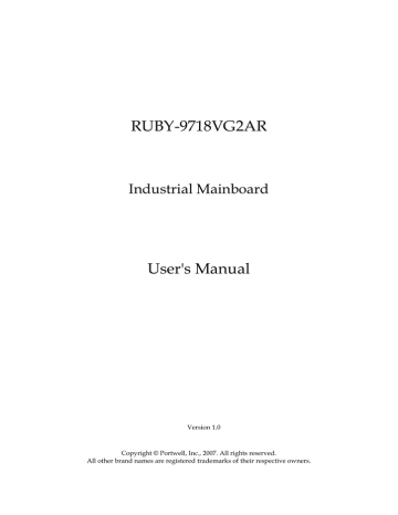 RUBY-9718VG2AR User`s Manual | Manualzz