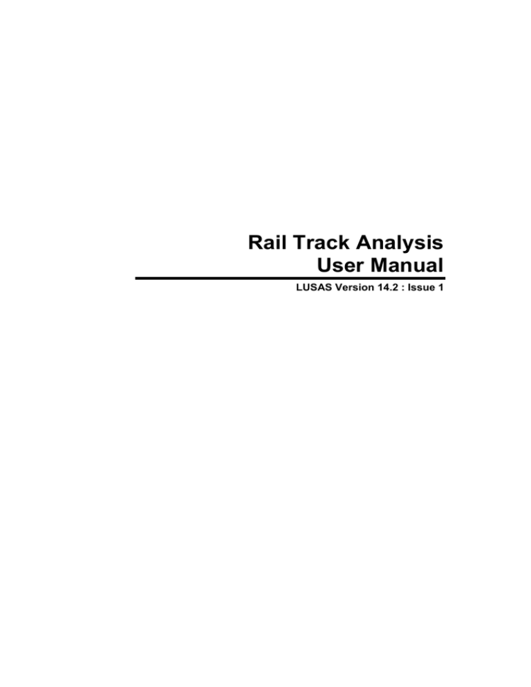 Rail Track Analysis User Manual Rail Track Analysis User Manual