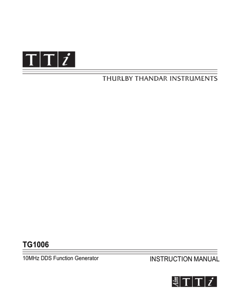 Aim-TTi TG1006 10MHz DDS Function Generator Aim-TTi TG1006 10MHz DDS Function Generator