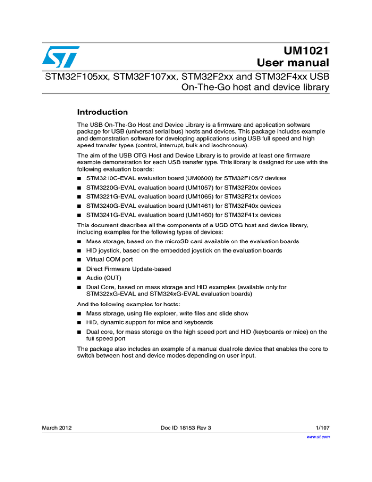 UM1021 - STMicroelectronics UM1021 - STMicroelectronics