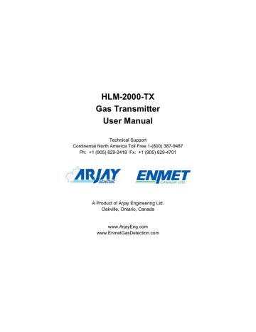 HLM-2000-TX Gas Transmitter User Manual | Manualzz