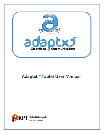 Adaptxt® Tablet User Manual AdaptxtTM Tablet User Manual | Manualzz