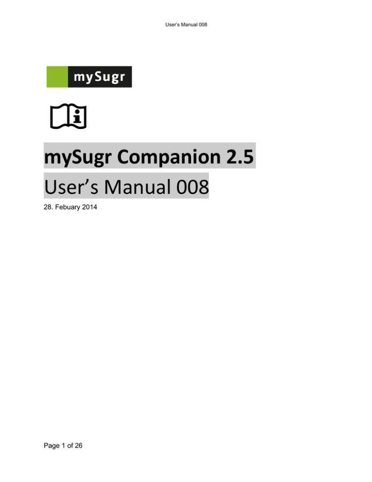 mySugr Companion 2.5 User`s Manual 008 mySugr Companion 2.5 User`s Manual 008