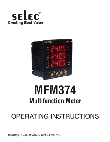 Selec MFM374 Operating Instructions Manual | Manualzz
