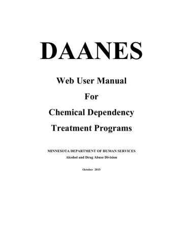 DAANES Web User Manual - Minnesota Department of DAANES Web User Manual - Minnesota Department of