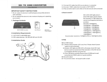 Datasheet for SDI to HDMI Signal Converter Datasheet for SDI to HDMI Signal Converter