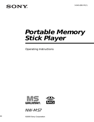 Sony NW-MS7 Operating instructions Sony NW-MS7 Operating instructions