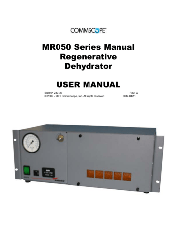 MR050 Series Manual Regenerative Dehydrator USER MANUAL | Manualzz