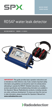 Radiodetection Discontinued Products Owner Manual | Manualzz Radiodetection Discontinued Products Owner Manual | Manualzz