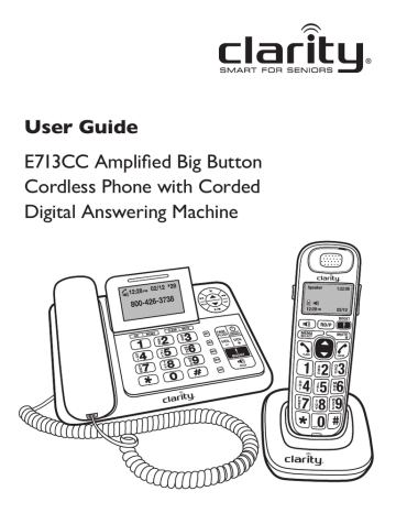 Clarity | User manual | User Guide E713CC Amplified Big Button | Manualzz